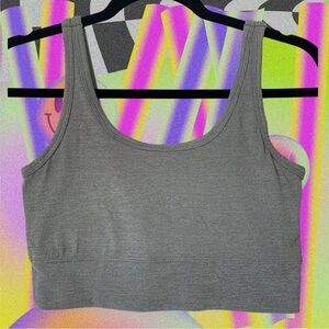 Iron Grey/Heather Cropped Ribbed Training Tank | Nike Luxe